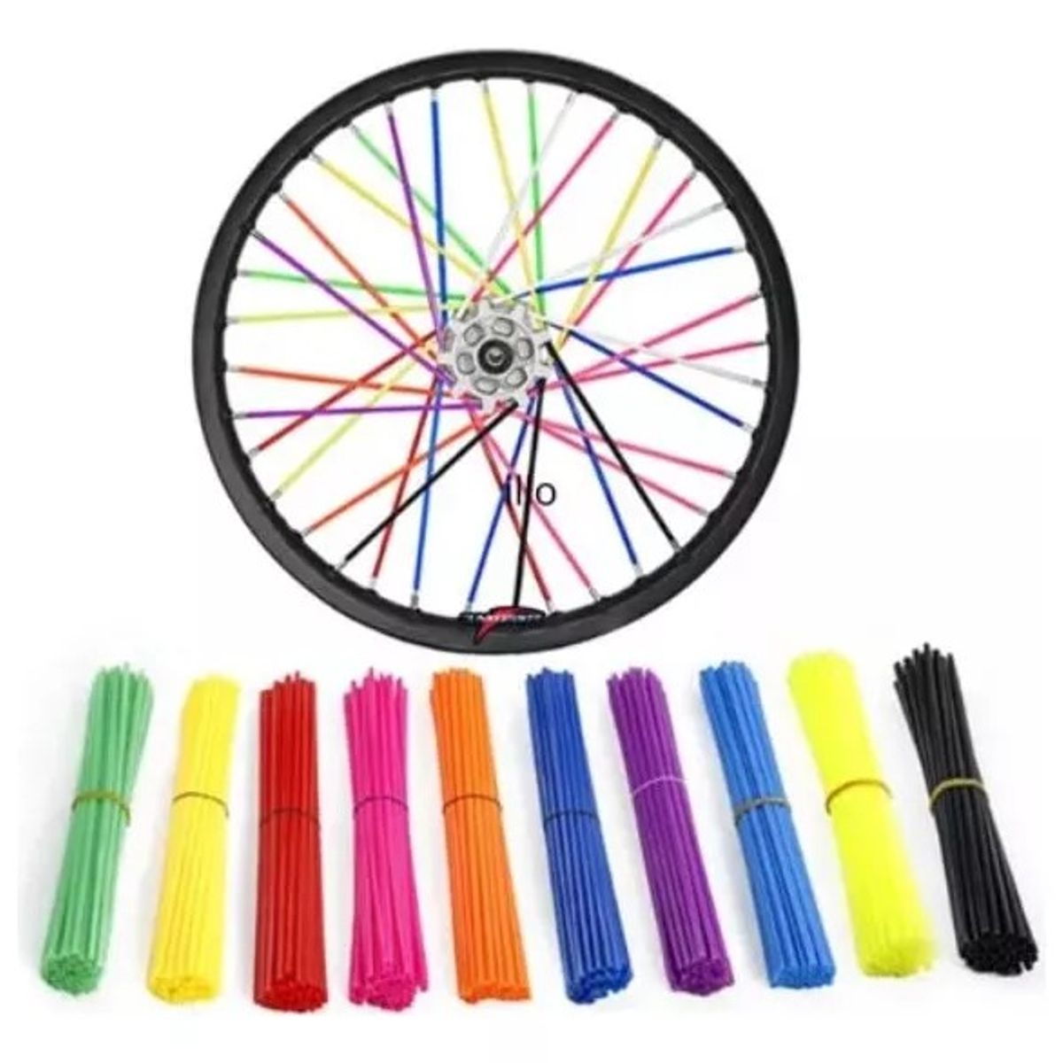 GENERICO - Set Cubre Rayos Popotes Moto Bicicleta Colores 72 Unidades