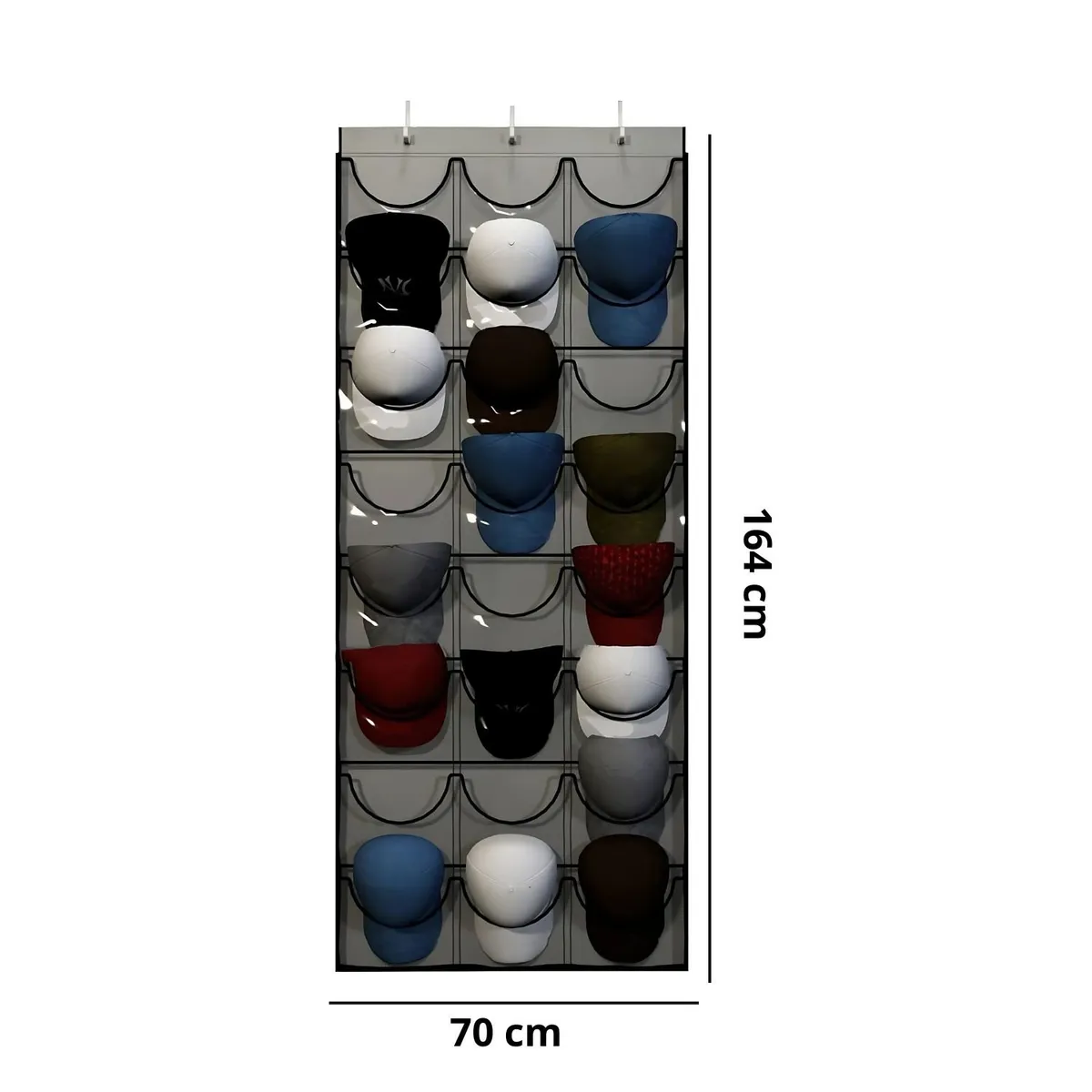 CRUSEC - Organizador Colgante De 24 Gorras De Jockeys Para Puerta