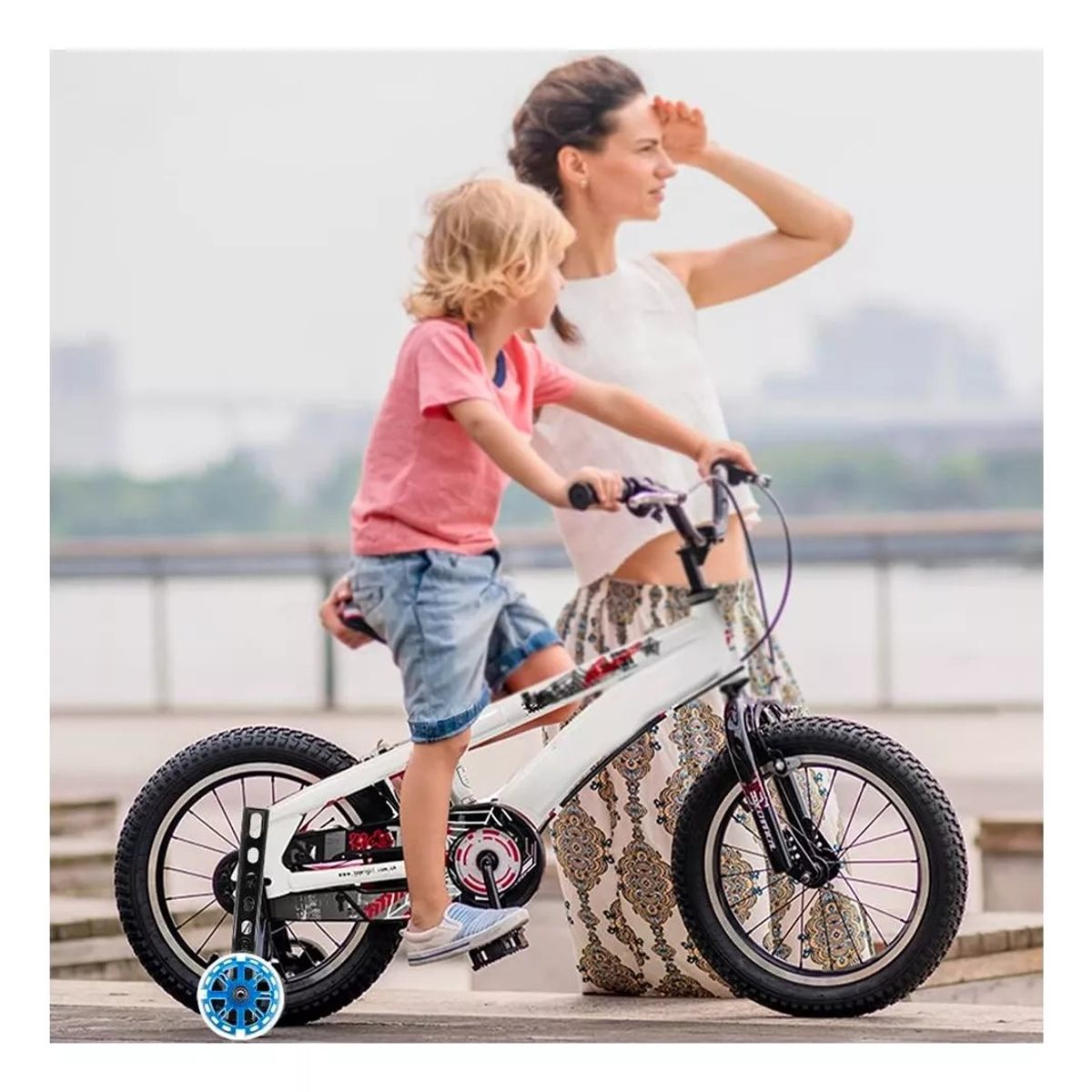 GENERICO - Rueda De Apoyo Para Bicicleta Altura Ajustable Colores