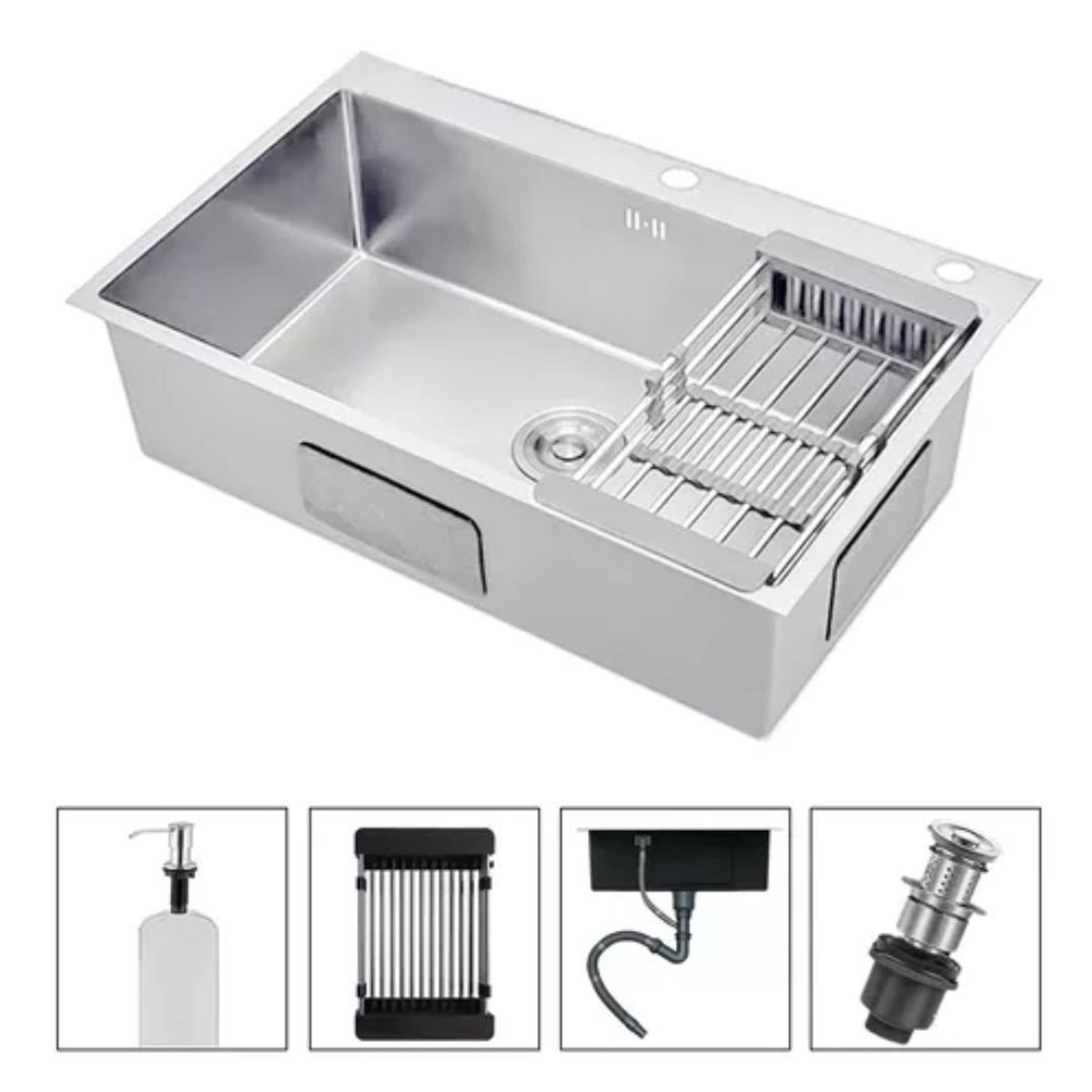 GENERICO - Lavaplatos Sobrecubierta Acero Inoxidable 60x45cm Handsink