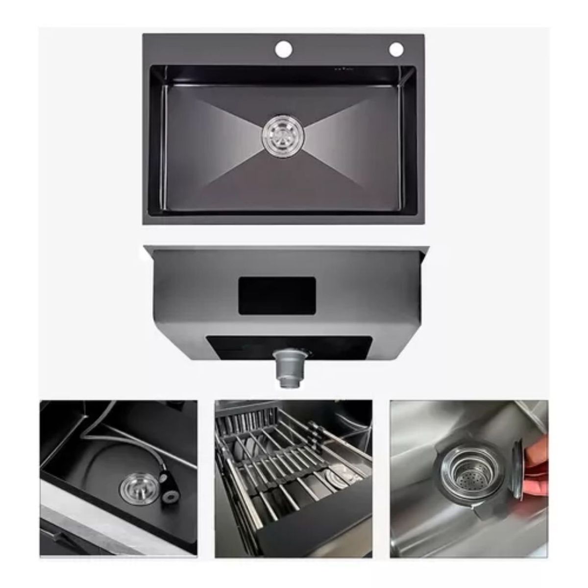 GENERICO - Lavaplatos Sobrecubierta Acero Inoxidable 60x45cm Handsink