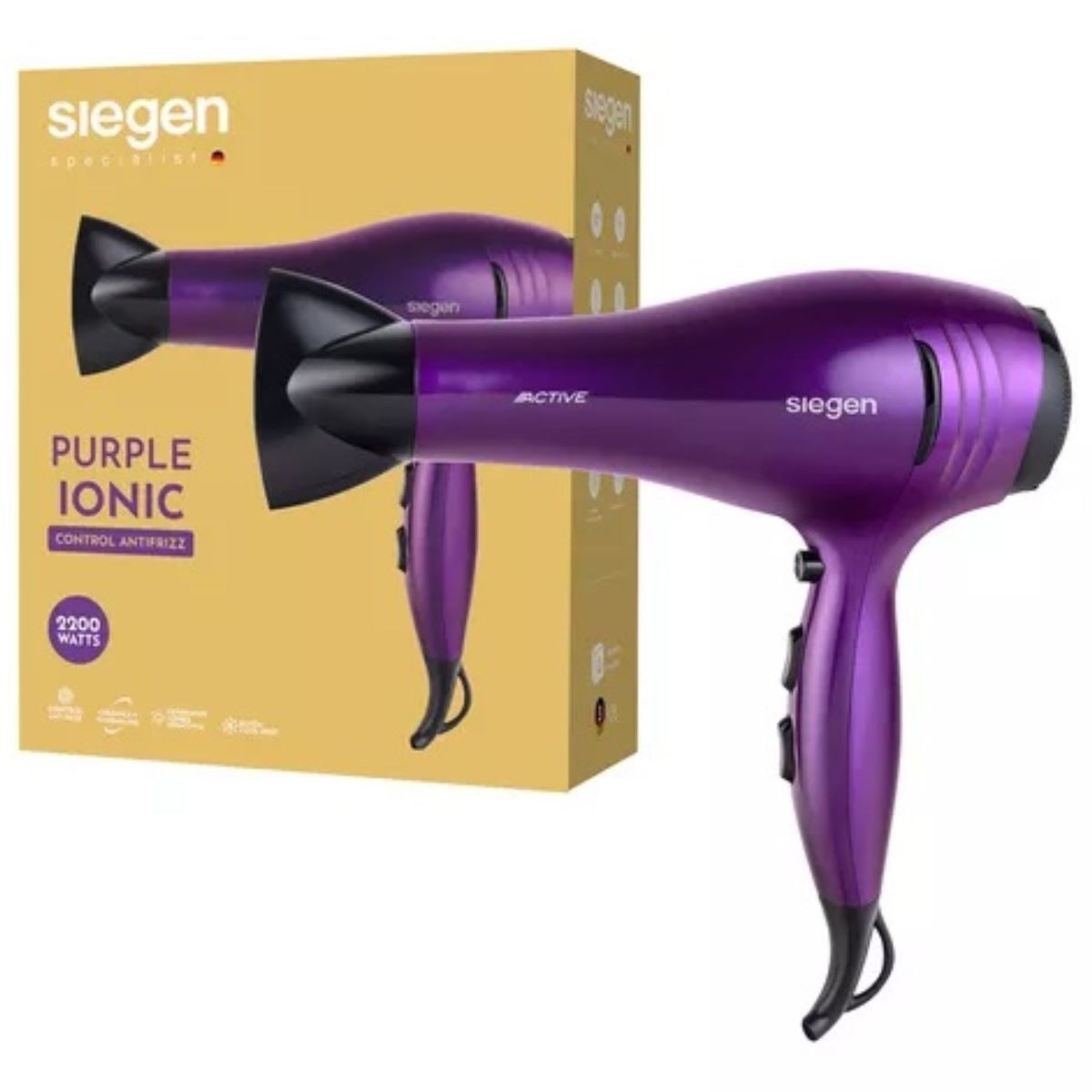 SIEGEN - Secador de Pelo Siegen Generador de Iones Negativos SG3031 2200Watts
