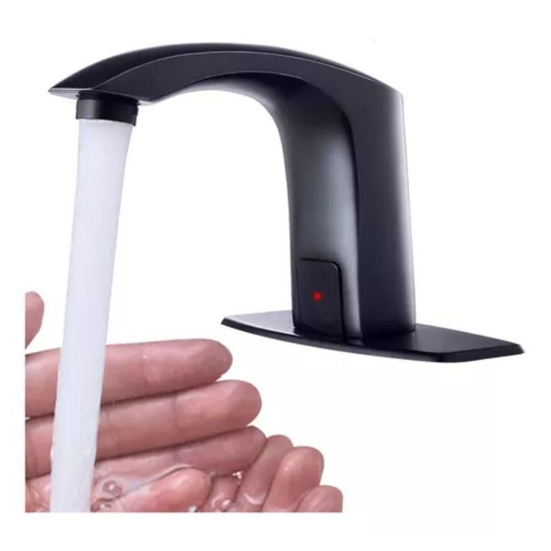 GENERICO - Llave Griferia Lavamanos Acero Sensor Apertura Automatico Negro