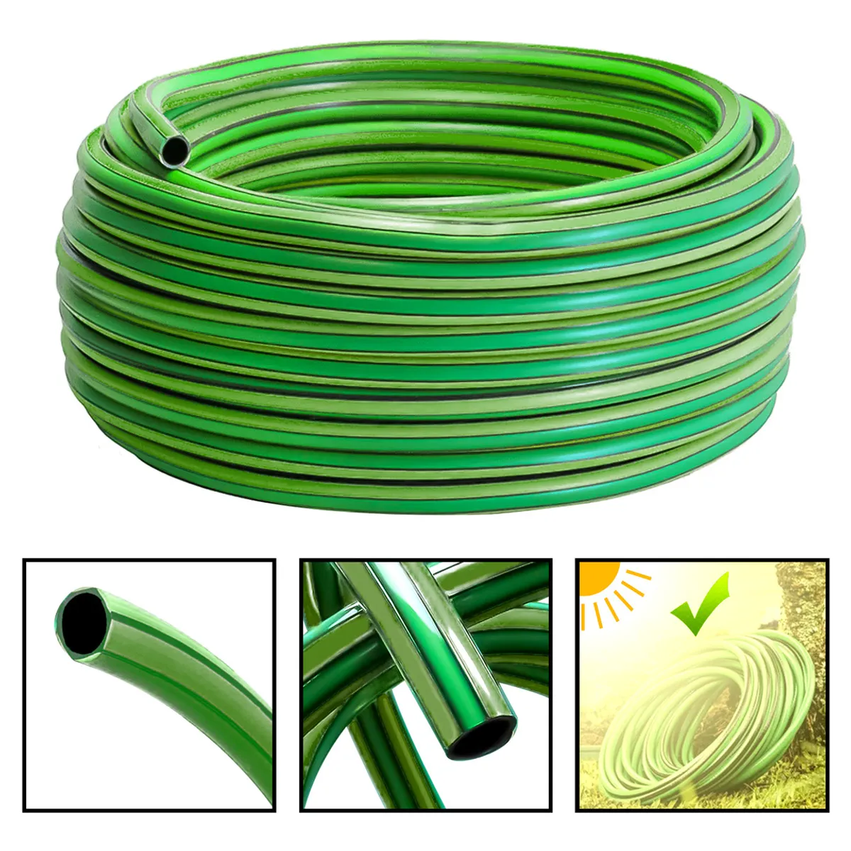 GENERICO - Manguera Riego Verde 100m 1/2 P 1.7 mm Reforzada Proteccion Uv
