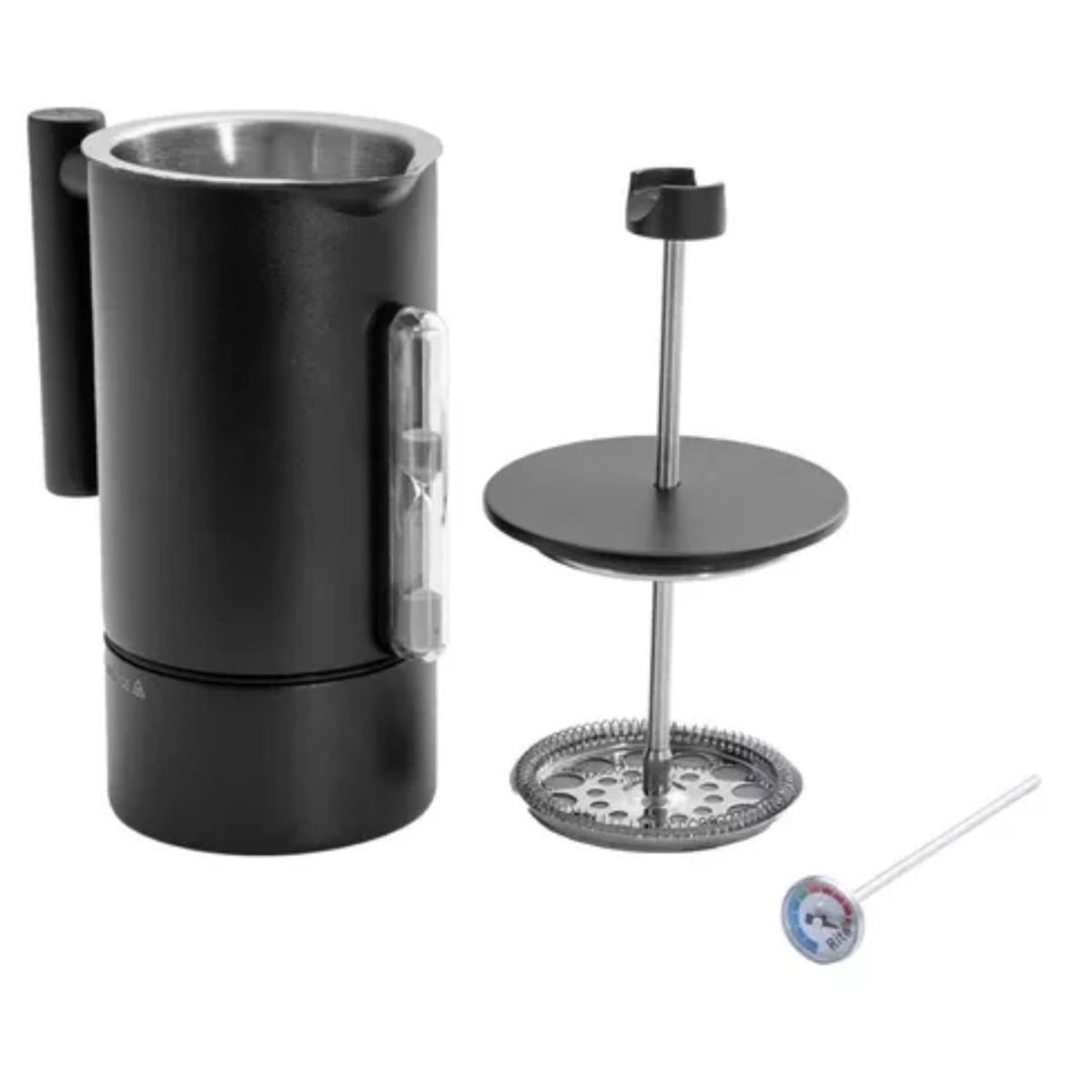 GENERICO - Cafetera Prensa Francesa Rite 1 Litro Con Termometro Reloj Acero Inox