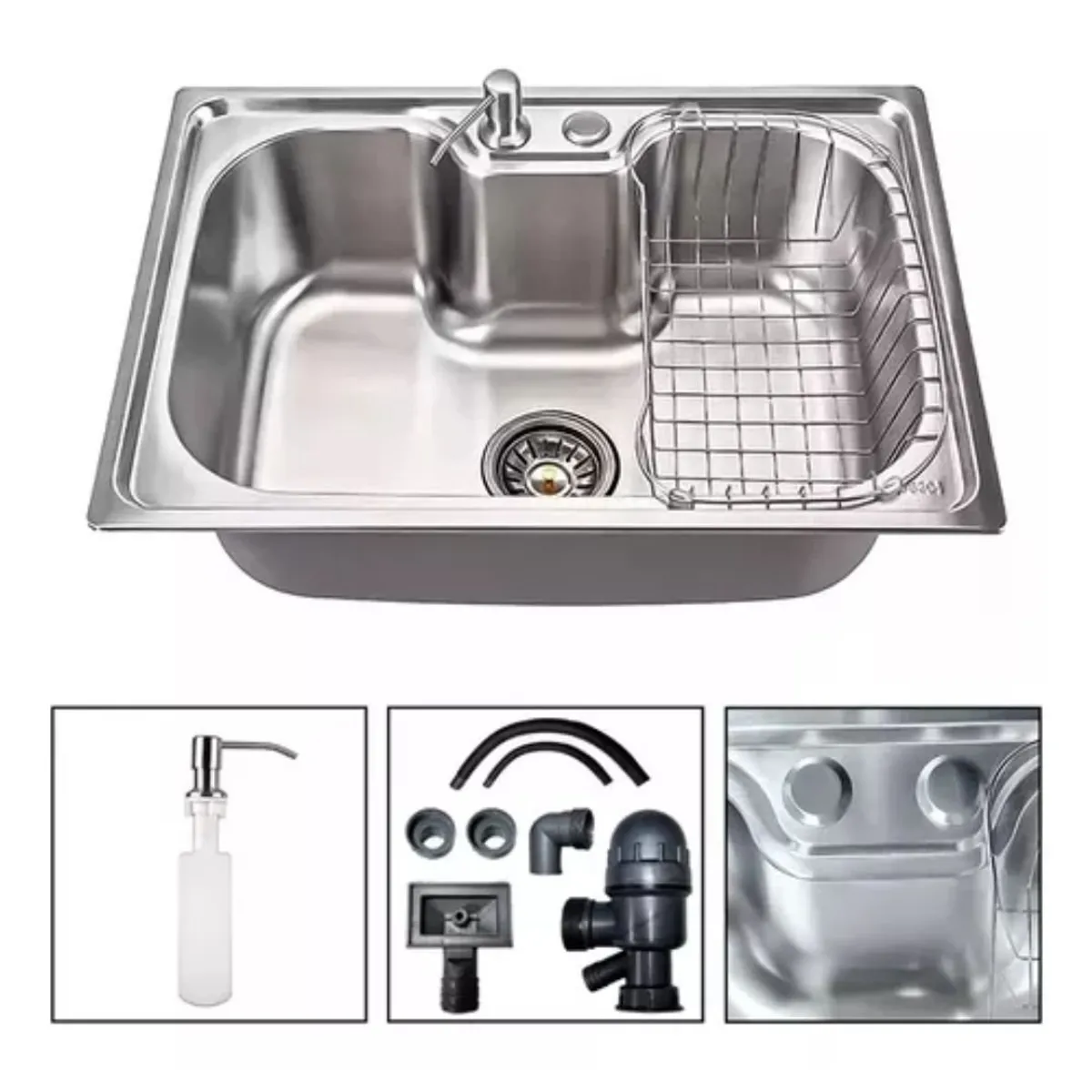 GENERICO - Lavaplatos 50x40cm Sobrecubierta Acero Inoxidable Plateado