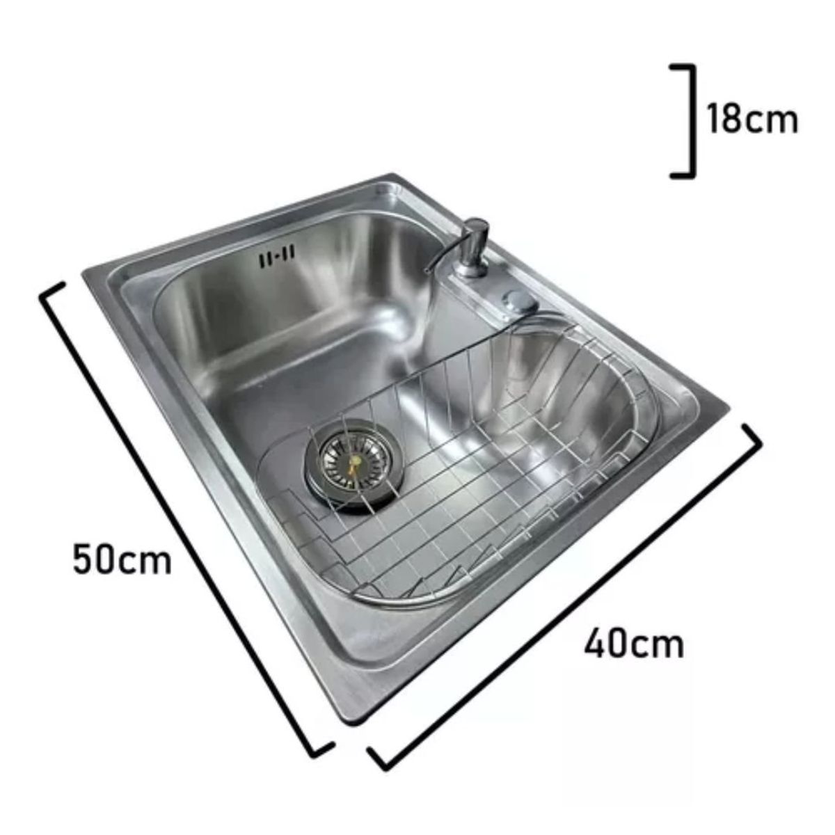 GENERICO - Lavaplatos 50x40cm Sobrecubierta Acero Inoxidable Plateado