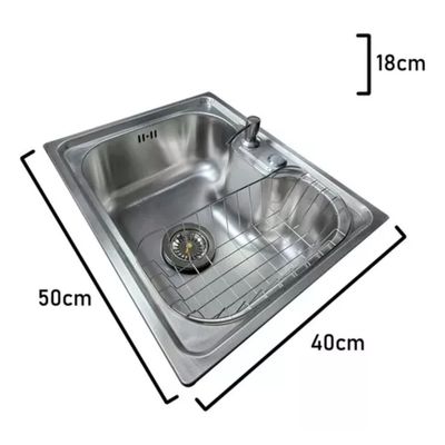 Imagen 2 del producto Lavaplatos 50x40cm Sobrecubierta Acero Inoxidable Plateado