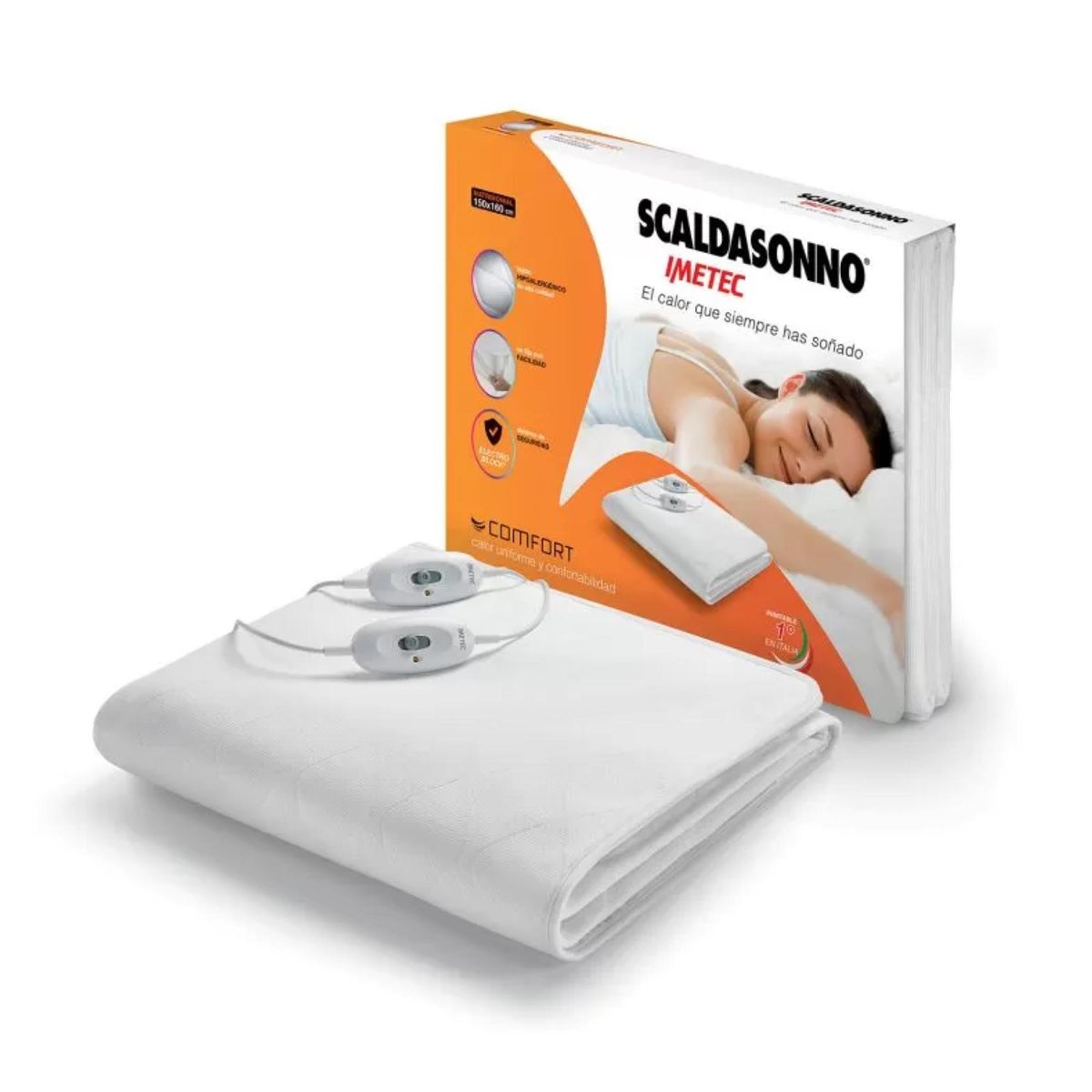 IMETEC - Calientacamas 2 Plazas Matrimonial 150x160cm Comfort Scaldasonno