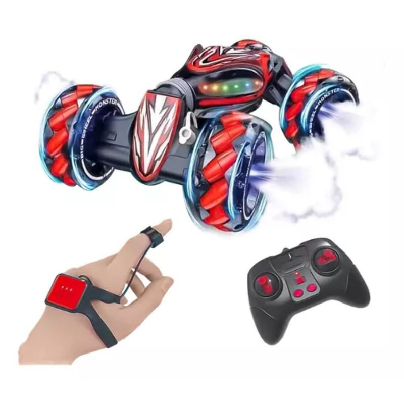 GENERICO - Auto Articulado Ruedas Lanza Humo Control Muñeca Grande Rojo
