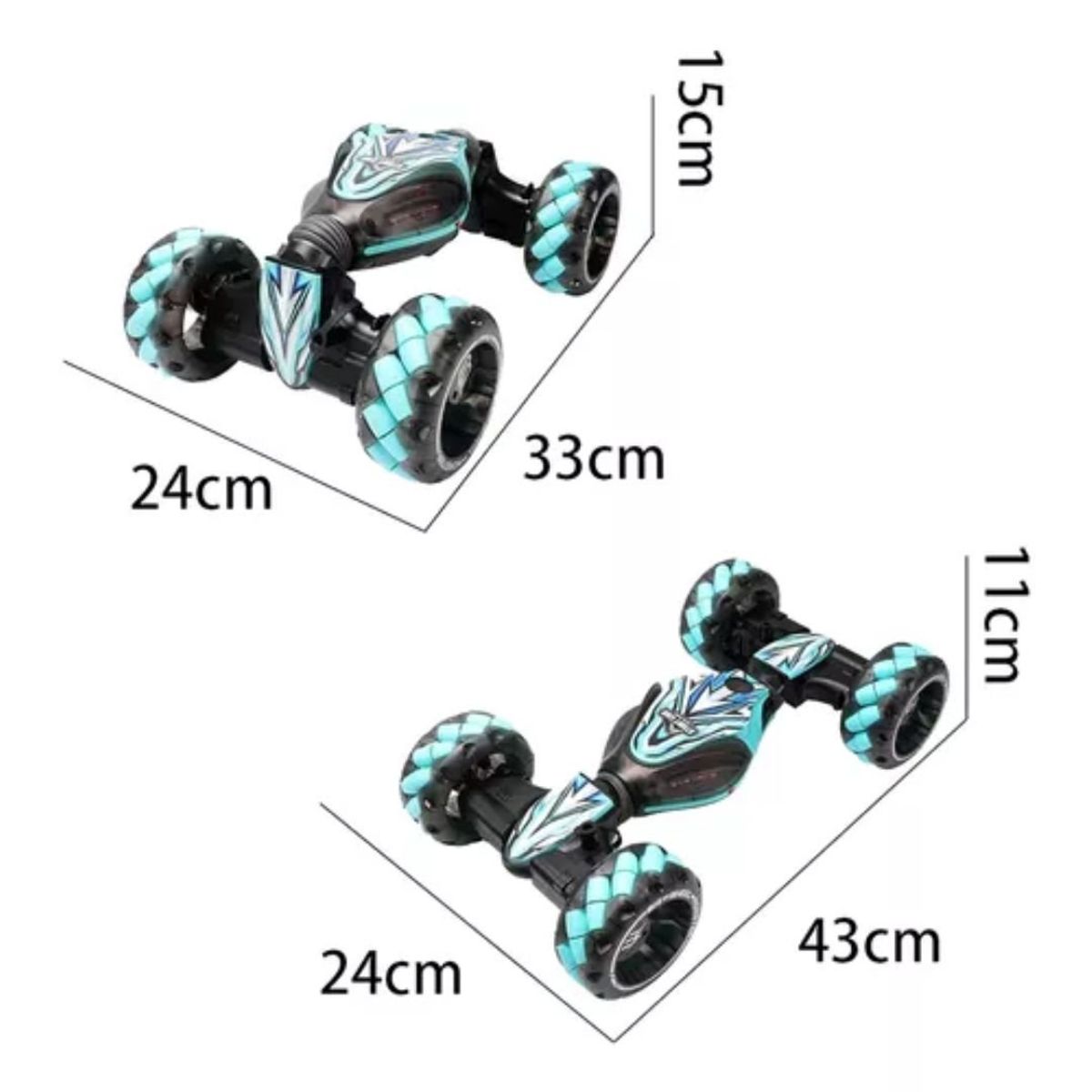 GENERICO - Auto Articulado Ruedas Lanza Humo Control Muñeca Grande Azul