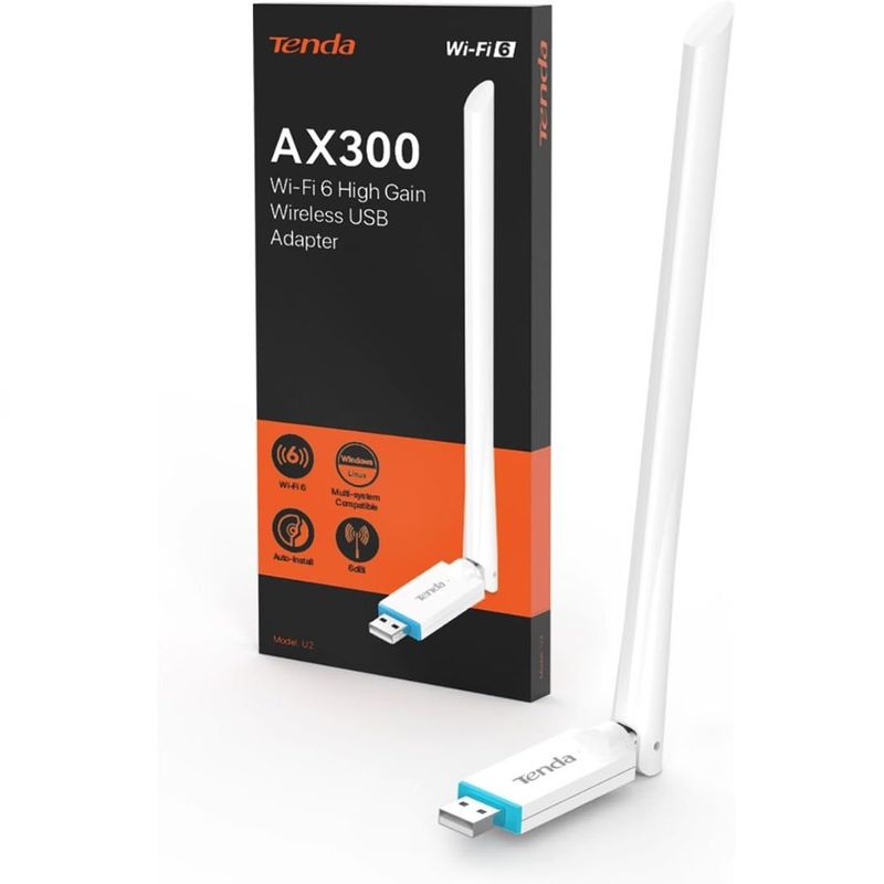 TENDA - Adaptador Inalambrico Usb Red Wifi 6 Transmision 286mbps