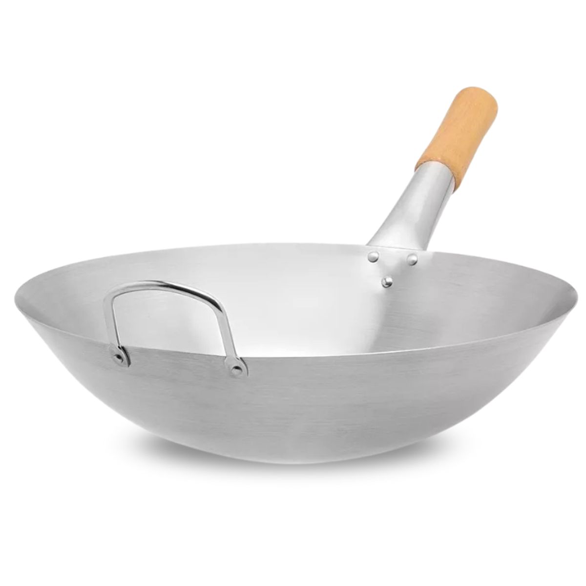 GENERICO - Wok tradicional chino de 45cm Acero Inoxidable con mango