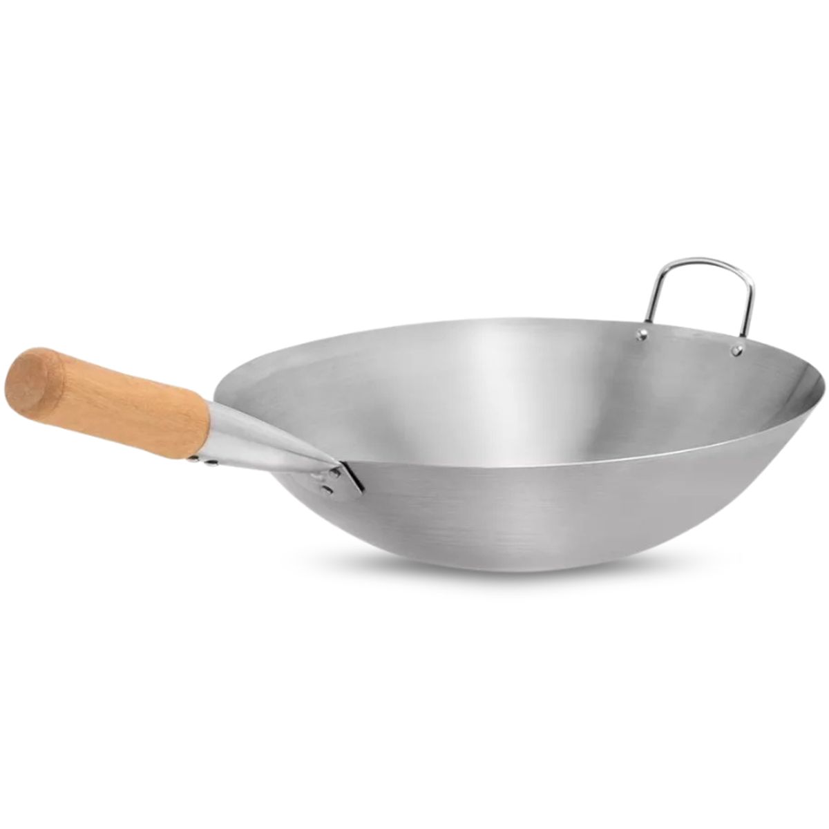 GENERICO - Wok tradicional chino de 45cm Acero Inoxidable con mango