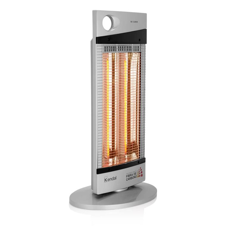 KENDAL - Estufa Calefactor Electrica Fibra De Carbono 1000W Gris