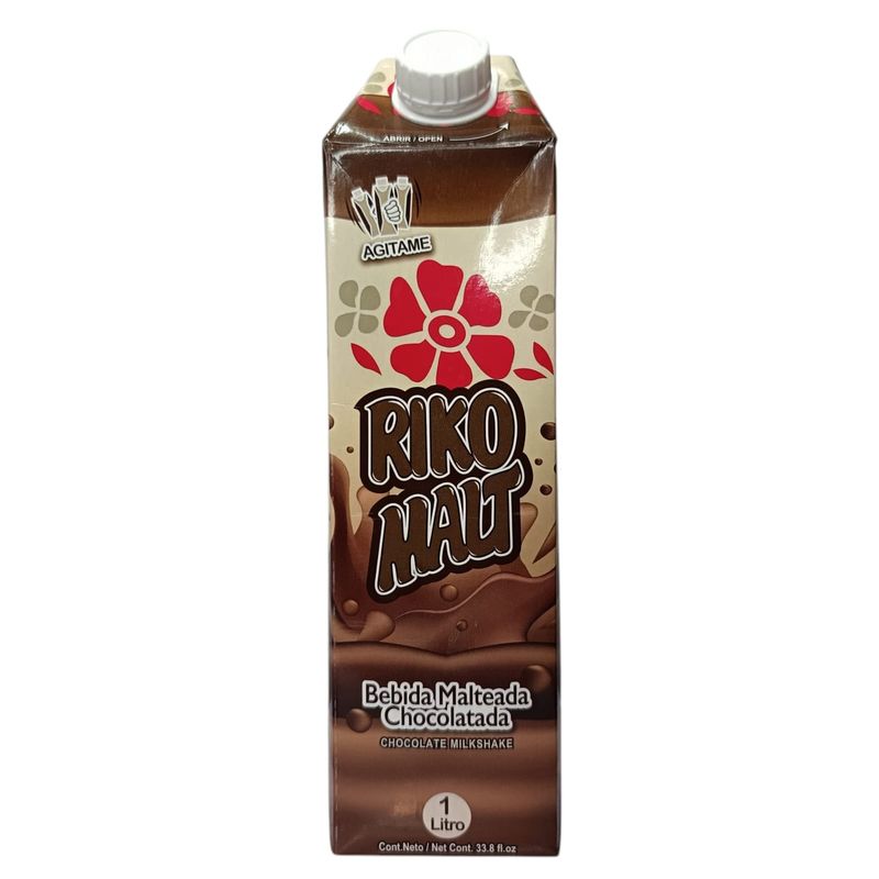 GENERICO - RIKO MALT Bebida Malteada Chocolate Milkshake 1lt Cacao 100%