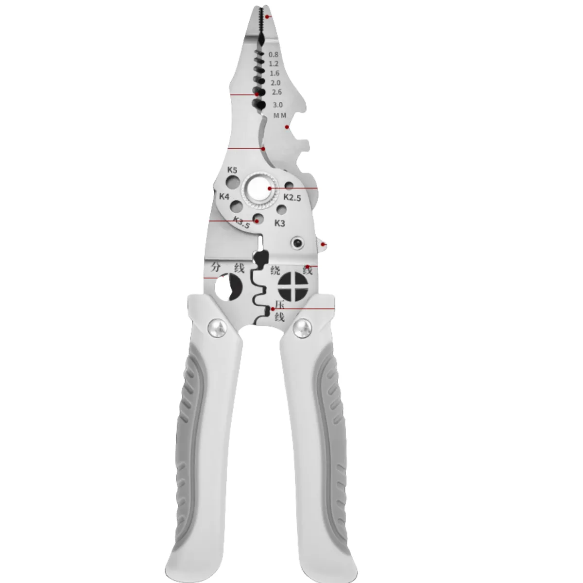 GENERAC - Alicate Pelacables Pinza Multifuncional Prensa Corta Cable
