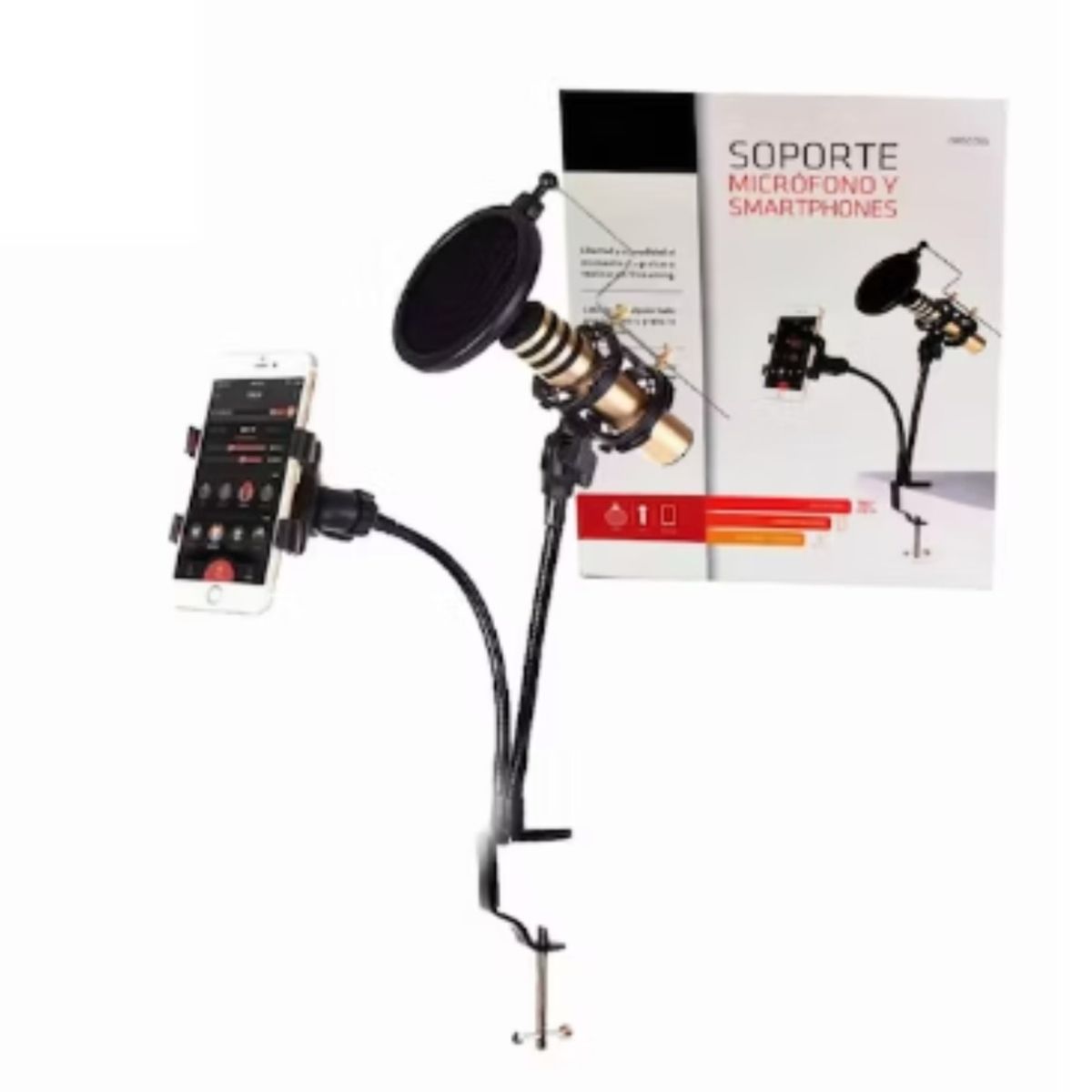 DBLUE - SOPORTE  PARA SMARTPHONE Y MICRÓFONO