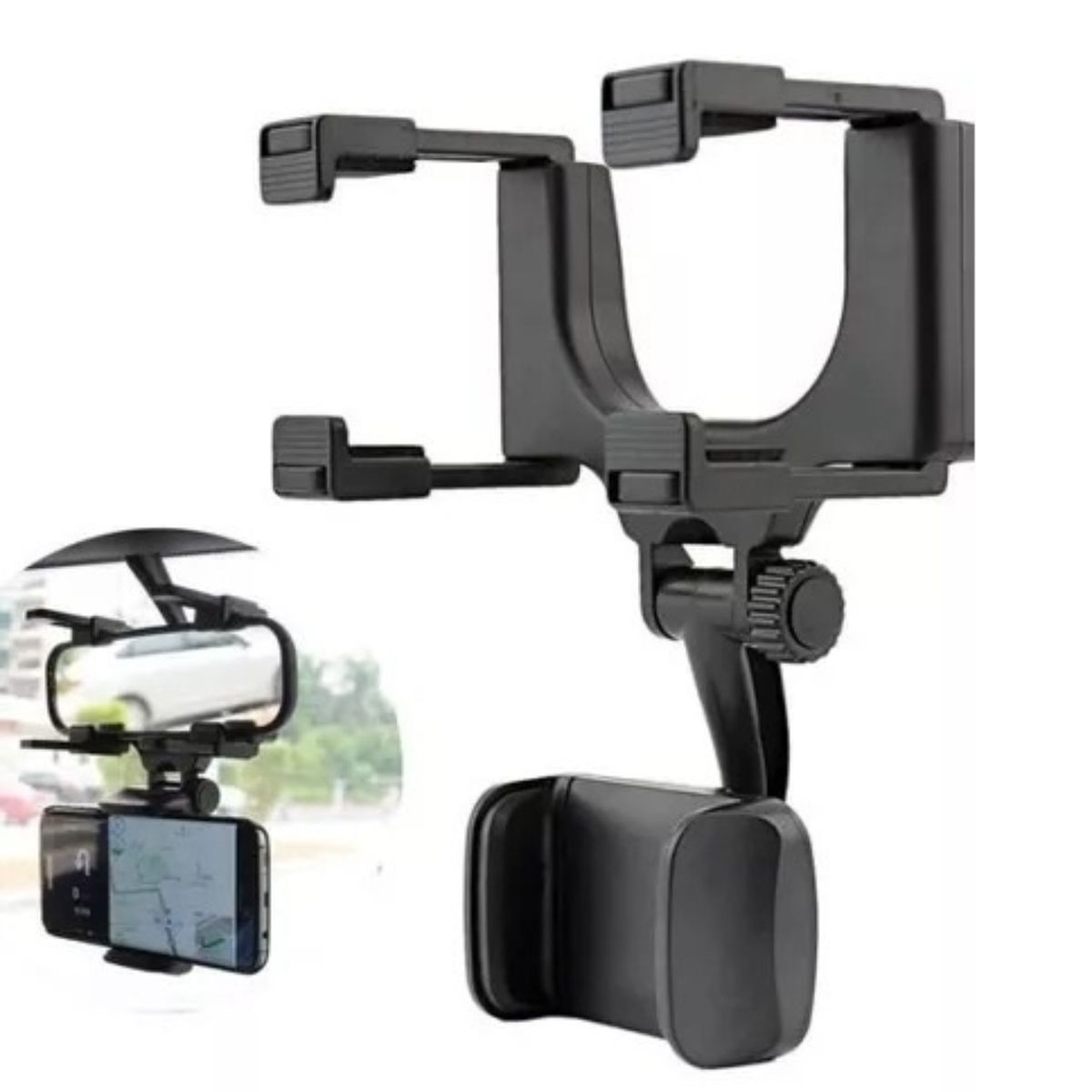 GENERICO - SOPORTE DE CELULAR AUTO PARA ESPEJO RETROVISOR.