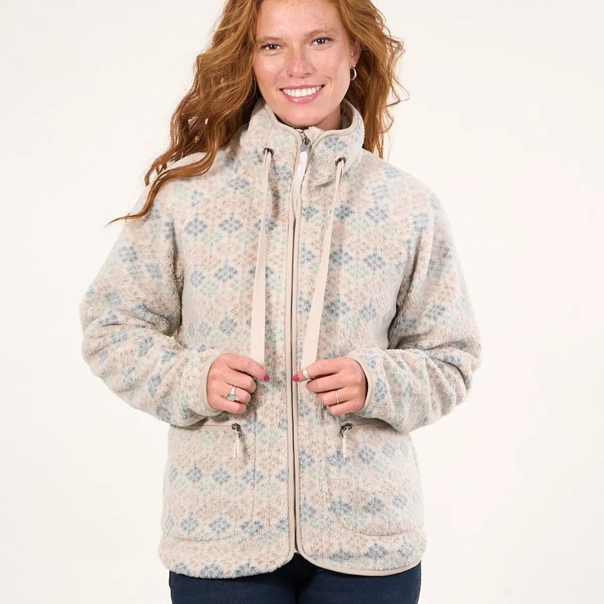 POLEMIC - Poleron polar full print look sherpa Crudo mujer Polemic