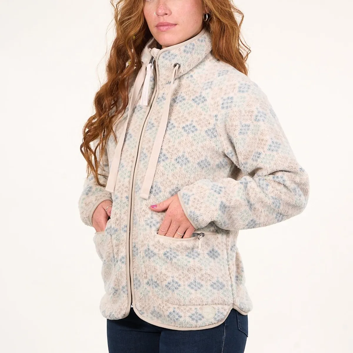 POLEMIC - Poleron polar full print look sherpa Crudo mujer Polemic