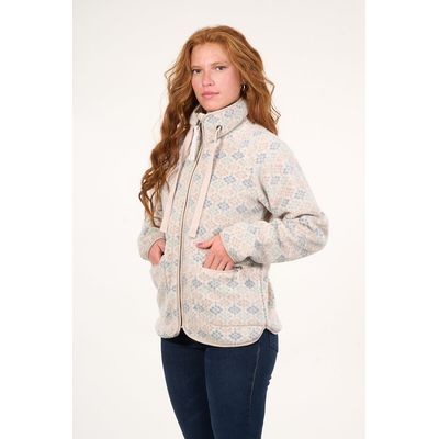 Imagen 2 del producto Poleron polar full print look sherpa Crudo mujer