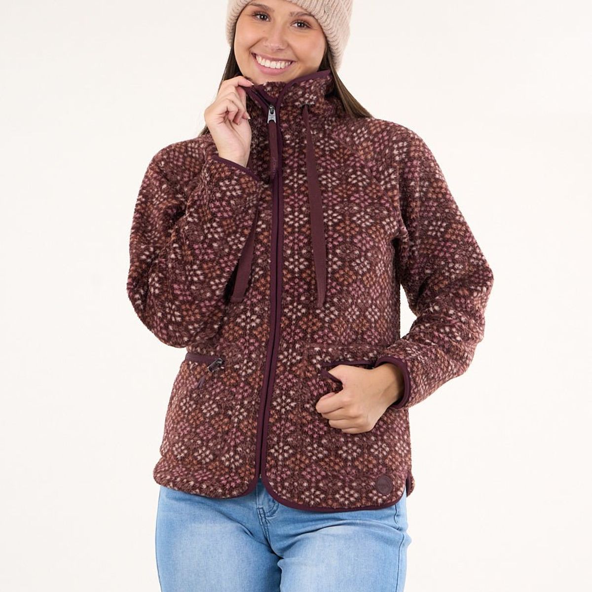 POLEMIC - Poleron polar full print look sherpa Ciruela vw8770 Polemic