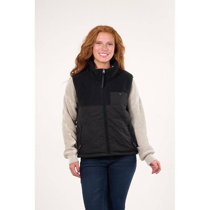 POLEMIC - Polar sin mangas look sherpa con acolchado Negro mujer Polemic