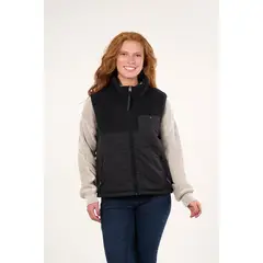 POLEMIC - Polar sin mangas look sherpa con acolchado Negro mujer