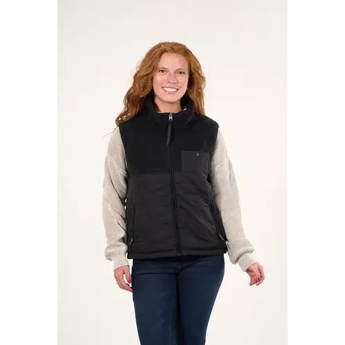 POLEMIC - Polar sin mangas look sherpa con acolchado Negro mujer