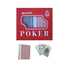 GENERICO - Juego de Naipes plásticos Poker 2 barajas Azul/Rojo