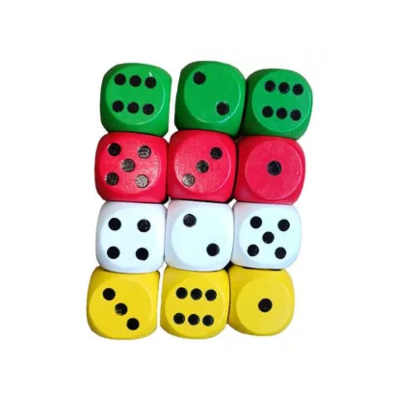 GENERICO - Set 12 Dados grandes de madera