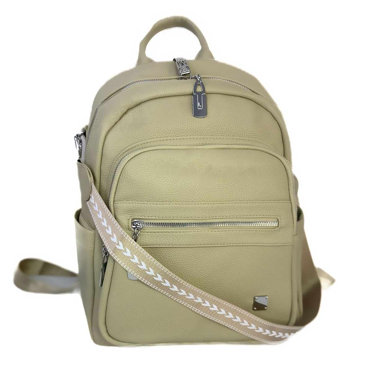 GENERICO - Mochila Cartera Trendy Elegante Espaciosa De Cuero PU Multiuso Beige