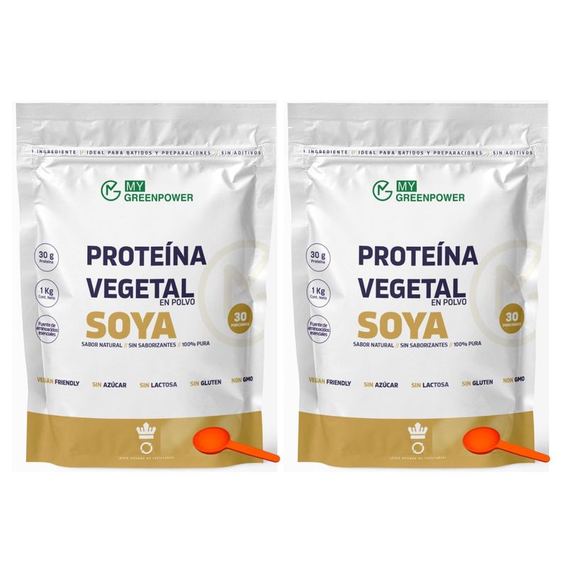 GENERICO - Pack Proteina Soya Aislada Vegan 2 Kg My Green.  0% Azucar