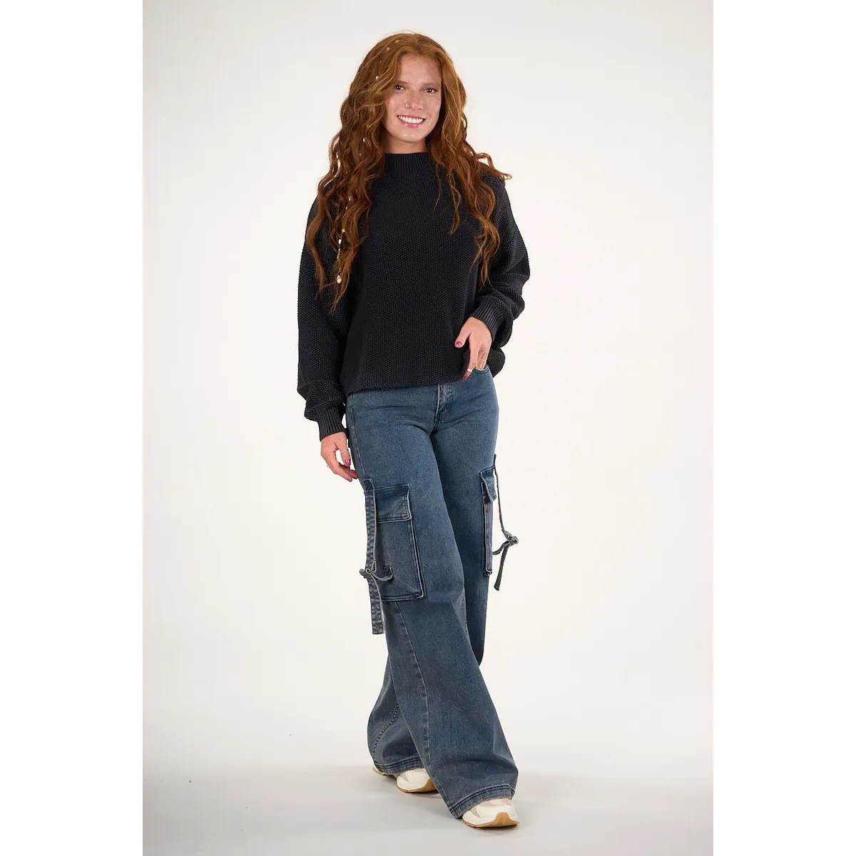 POLEMIC - Pantalon cargo Denim wide leg Azul VW4722 Mujer Polemic