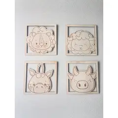 GENERICO - Cuadros decorativo de animales de la granja