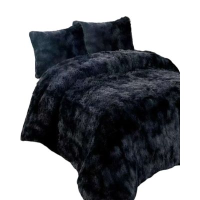 Imagen 2 del producto PLUMON PELUDO PLAZA Y MEDIA NEGRO JASPEADO