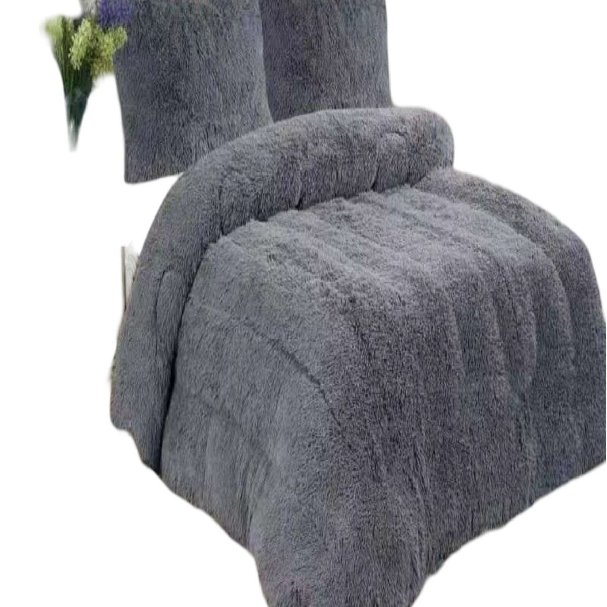 GENERICO - PLUMON PELUDO PLAZA Y MEDIA GRIS