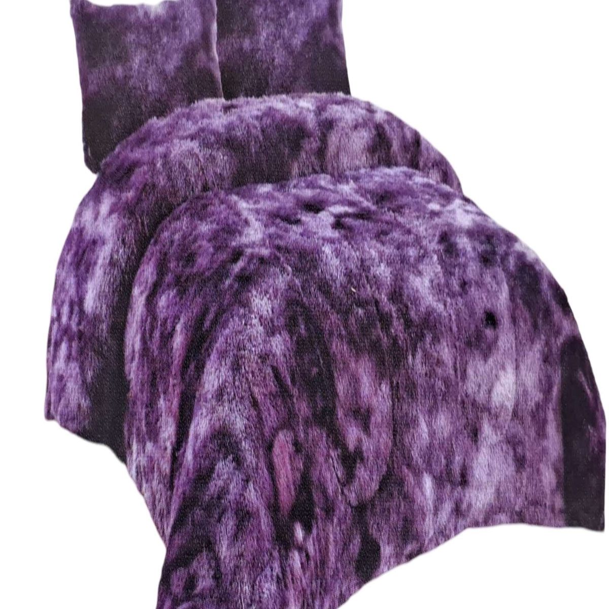 GENERICO - PLUMON PELUDO 2 PLAZAS MORADO JASPEADO