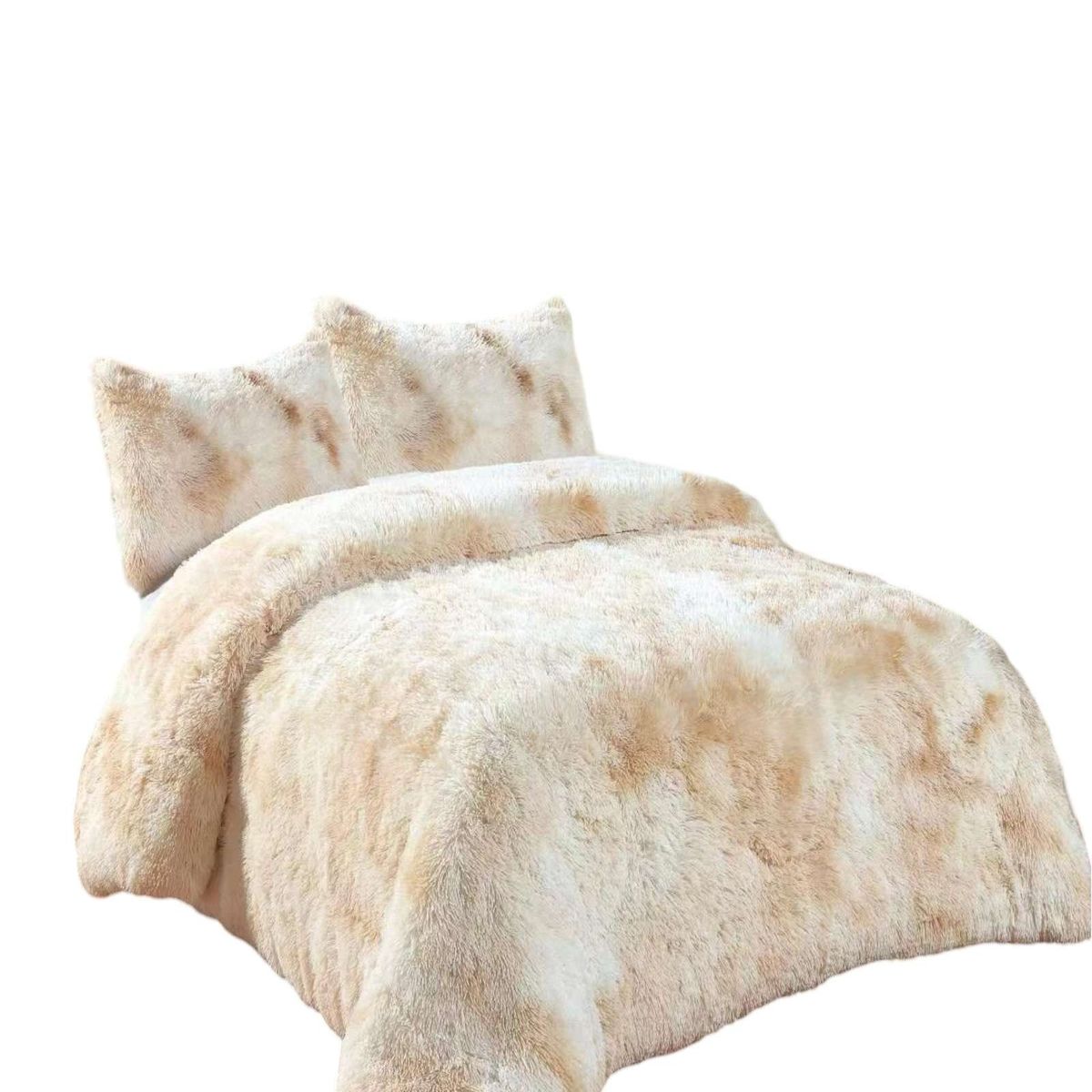 GENERICO - PLUMON PELUDO 2 PLAZAS BEIGE JASPEADO