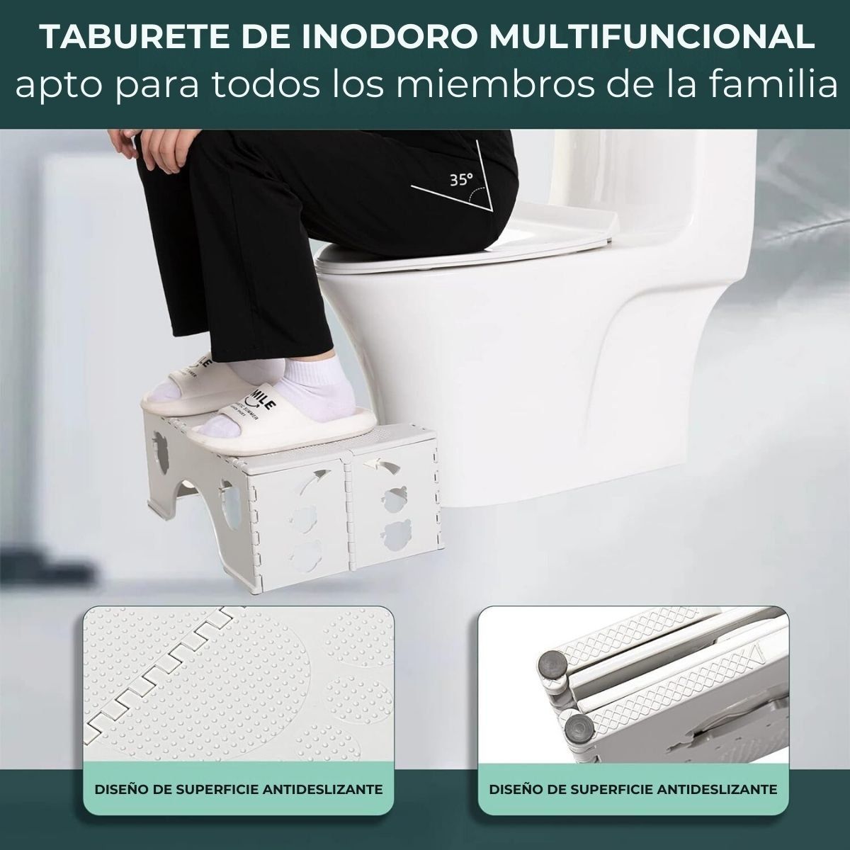 GENERICO - Piso Silla Taburete Baño Plegable Multiuso Hasta 90kg