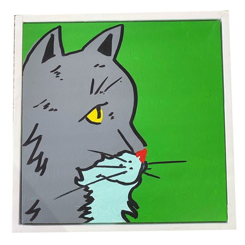 GENERICO - Cuadro decorativo Gato 7 33x33 cm