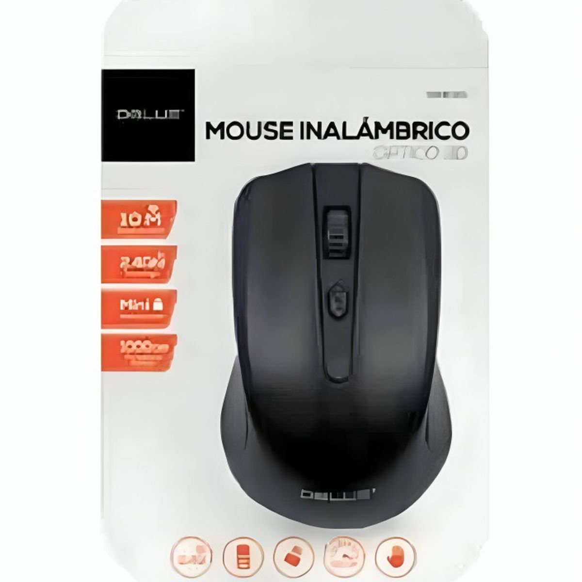 DBLUE - MOUSE INALAMBRICO 24 GHZ 1000 DPI USB 4 BOTONES NEGRO DBLUE