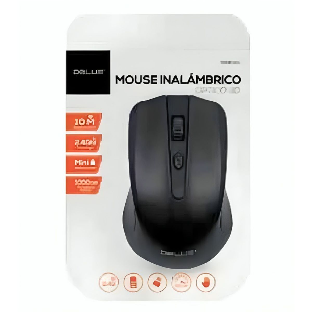 DBLUE - MOUSE INALAMBRICO 24 GHZ 1000 DPI USB 4 BOTONES NEGRO DBLUE