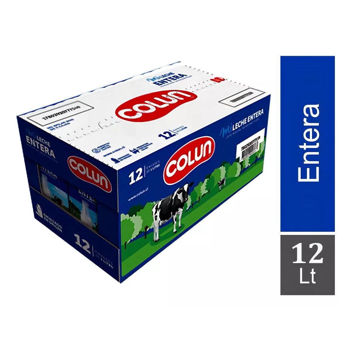 COLUN - Leche Entera 1 Lt Colun, Pack 12