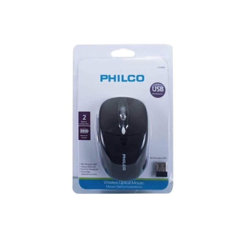 PHILCO - MOUSE OPTICO INAL PHILCO NEGRO