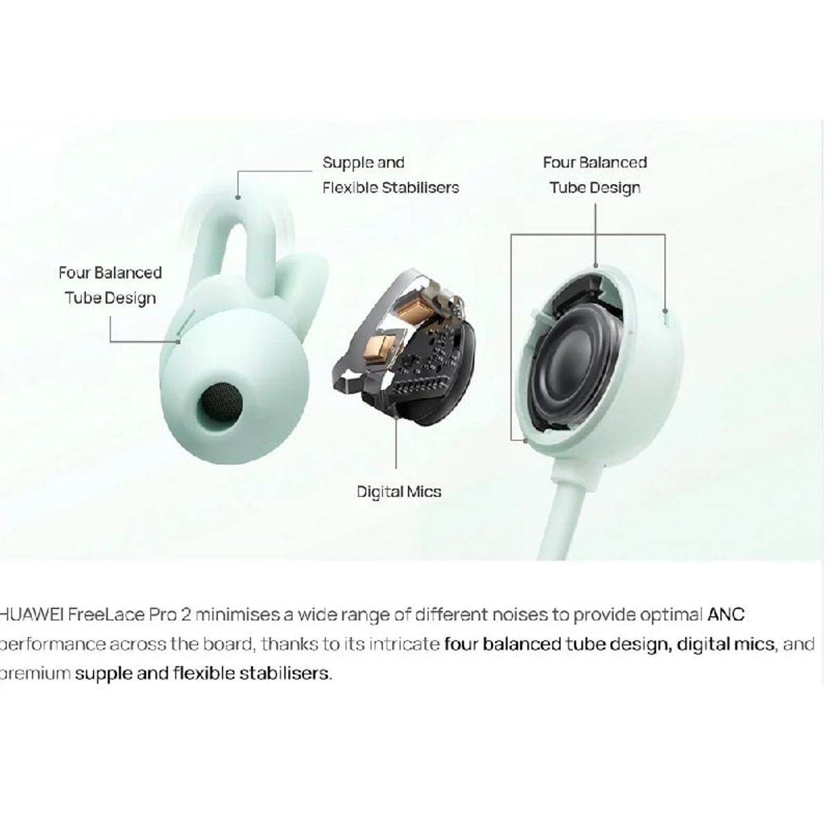 HUAWEI - Huawei FreeLace Pro 2 Audifonos Inteligentes Active Noise-Negro_