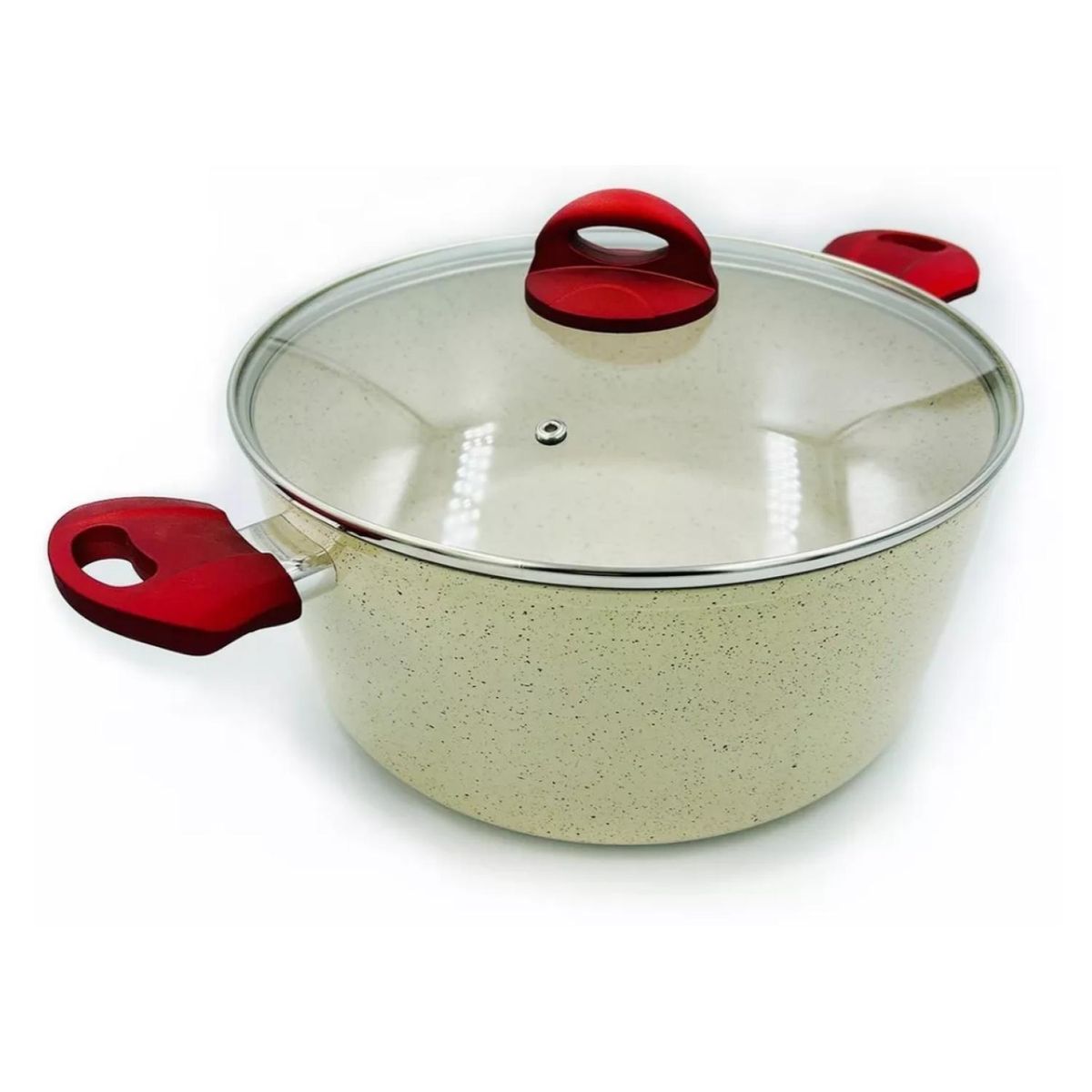 OEM - Olla Cacerola Marmoleada 20cm 3100ml Antiadherente Arte Andino