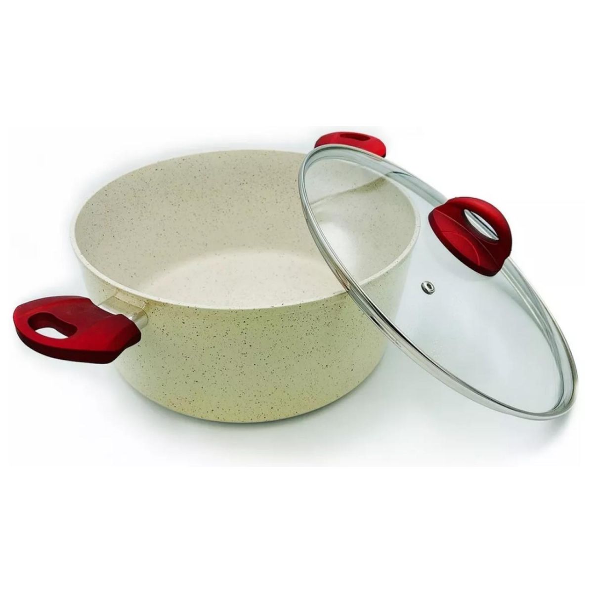 OEM - Olla Cacerola Marmoleada 20cm 3100ml Antiadherente Arte Andino