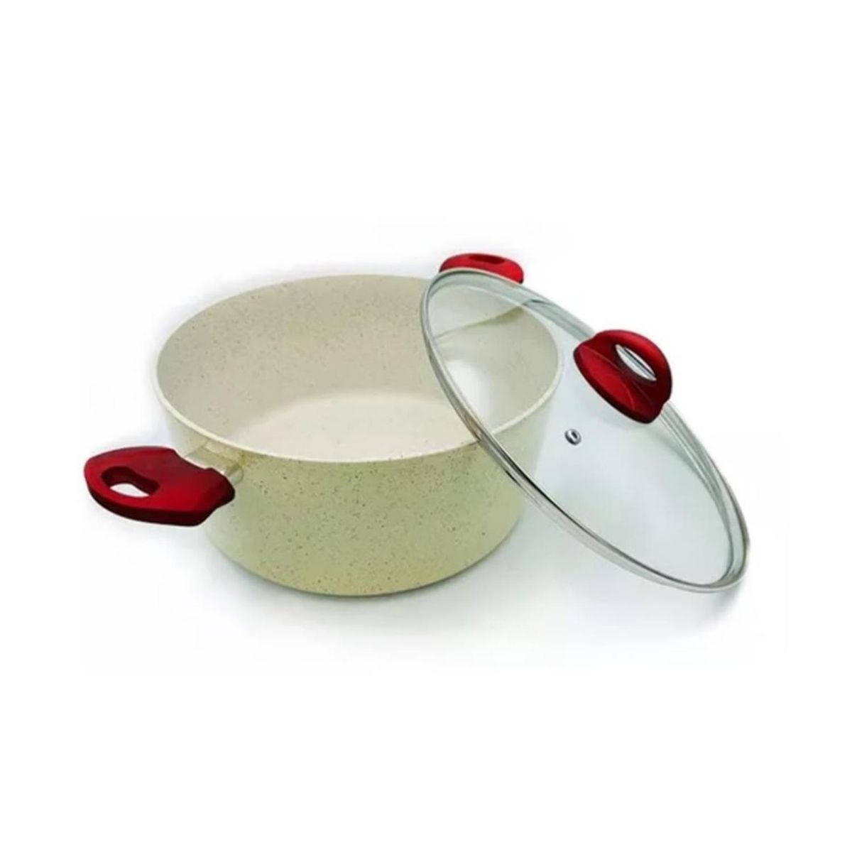 OEM - Olla Cacerola Marmoleada 24cm 5800ml Antiadherente Arte Andino